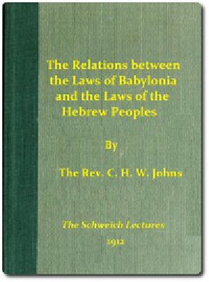 [Gutenberg 46050] • The Relations between the Laws of Babylonia and the Laws of the Hebrew Peoples / The Schweich Lectures